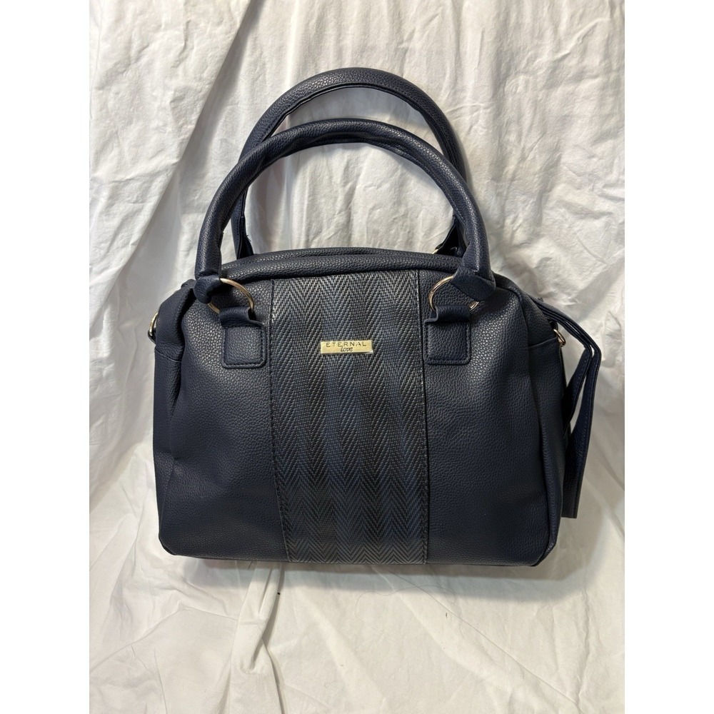 Eternal Love Handbag Purse Satchel City Fashion Dark Navy Classic Secure Sleek‎